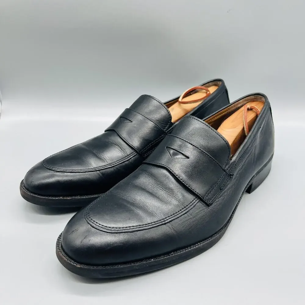 Johnston & Murphy Shoes Mens 11 Black Leather Penny Loafers Slip On Dress Oxford